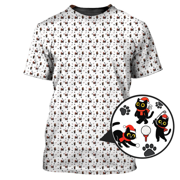 Maxcorners Funny Pattern Golf Shirt, Cat Golf Shirt, Christmas Golf Shirt For Pet Lover