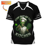 Maxcorners Funny Pickleball Shirt For Men's, Custom Name Pickleball Jersey, Stay Out of The Kitchen Pickleball Shirts LM0509