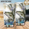Maxcorners Fishing Tumbler White Blue Halftone Splash Design Personalized Name Tumbler (13 Species)