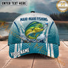 Maxcorners Fishing Catfish Honeycomb Splash Personalized Name 3D Cap (12 Fish Species)