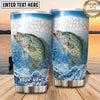 Maxcorners Fishing Tumbler White Aqua Hexagon Splash Design Personalized Name Tumbler (13 Species)