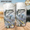 Maxcorners Fishing Tumbler White Gray Marble Hook Design Personalized Name Tumbler (13 Species)