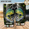 Maxcorners Fishing Tumbler Green Storm Lightning Forest Design Personalized Name Tumbler (13 Species)