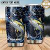 Maxcorners Fishing Tumbler Deep Blue Galaxy Honeycomb Design Personalized Name Tumbler (13 Species)