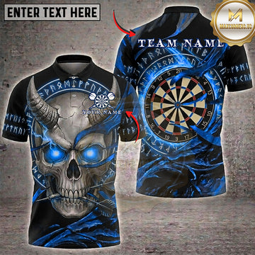 Maxcorners Darts Horned Skull Electric Dartboard Multiple Options Personalized Name, Team Name 3D Shirt