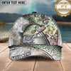 Maxcorners Fishing Olive Scale Arc Hook Logo Personalized Name 3D Cap (12 Fish Species)