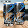 Maxcorners Fishing Tumbler Black Blue Arrow Carbon Design Personalized Name Tumbler (13 Species)