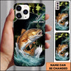Maxcorners Green Camo Lightning Water Splash Personalized Name Phone Case (13 Fish Species)