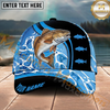 Maxcorners Fishing Blue Water Custom Name Personalized Cap  (11 Fish Species)