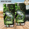 Maxcorners Fishing Tumbler Neon Green Energy Swirl Design Personalized Name Tumbler (13 Species)