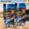Maxcorners Fishing Tumbler Fishing and Beer Graphic Design Personalized Name Tumbler (13 Species)