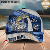 Maxcorners Fishing  Splash Water Fish Scale Lake View Personalized Name 3D Cap (12 Fish Species)