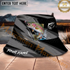 Maxcorners Fishing Gray Strike Splash Personalized Name 3D Bucket Hat (12 Fish Species)