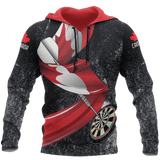 Maxcorners Darts Canada Flag 3D Hoodie