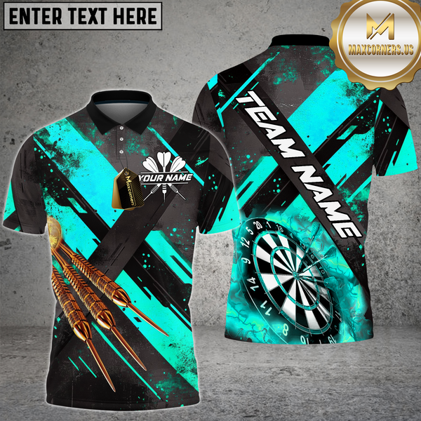 Maxcorners Dart Shirt Modern Strike Pattern Lightning Board Multioptions Personalized Name, Team Name Unisex 3D Shirt (4 Colors)