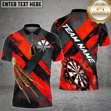 Maxcorners Dart Shirt Modern Strike Pattern Lightning Board Multioptions Personalized Name, Team Name Unisex 3D Shirt (4 Colors)