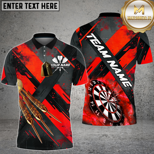 Maxcorners Dart Shirt Modern Strike Pattern Lightning Board Multioptions Personalized Name, Team Name Unisex 3D Shirt (4 Colors)