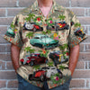 Maxcorners Custom Hot Rod Photo Hawaiian Shirt, American Map Pattern