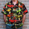 Custom Muscle Car Hawaiian Shirt, Seamless Floral Pattern