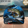 Maxcorners Fishing Blue Lightning Water Splash Personalized 3D Cap (12 Fish Species)