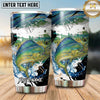 Maxcorners Fishing Tumbler Woodland Lake Reflection Design Personalized Name Tumbler (13 Species)
