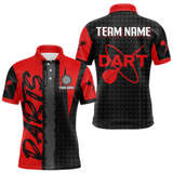 Maxcorners Men's Custom Dart Shirt - Maroon & Black Pattern With Bold Darts | Personalized Name LM2404