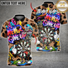 Maxcorners Darts Graffiti Never Give Up Leopard Character Design Multicolor Customized Name, Team Name 3D Shirts