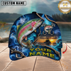 Maxcorners Fishing Smoke Hook Personalized Name 3D Cap
