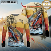 Maxcorners Fishing Sunset Compass Custom Name & Team Name 3D Shirts