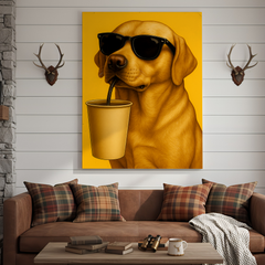 Maxcorners Dog Cool Drink 3D Wrapped Canvas