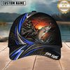 Maxcorners Fishing Skull Angler Blue Wave Personalized 3D Cap