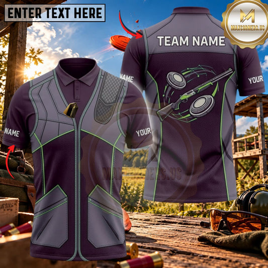 Maxcorners Clay Shooting Geometric Vest Shotgun Target Multicolor Customized Name Team Name 3D Shirts (4 Colors)