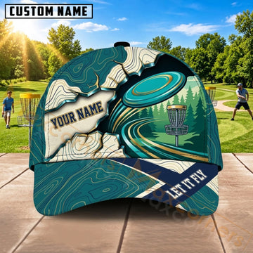 Maxcorners Disc Golf Mountain Flying Disc Basket Personalized Name 3D Cap