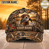Maxcorners Dog Hunting And Duck Sunset Marsh Landscape Camo Personalized Name 3D Cap