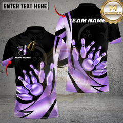 Maxcorners Bowling and Pins Luxe Lane Multicolor Customized Name, Team Name 3D Shirts