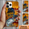 Maxcorners Fishing Phone Case And Beer Golden Splash Design Personalized Name 3D Phone Case (10 Fish Species)