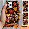 Maxcorners Bowling Turkey Autumn Leaves Ball Pins Personalized Name Phone Case