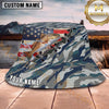 Maxcorners Fishing American Flag Blue Camo Lace-Up Personalized 3D Bucket Hat (13 Fish Species)