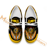 Maxcorners Billiard Ball 9 Yellow Lightning Personalized Name Canvas Loafer Shoes