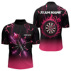 Maxcorners Pink And Black Lightning Arrow Custom Dart Shirts For Men| Darts Team Jersey – Polo & Quarter Zip LM0705