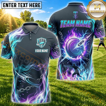 Maxcorners Disc Golf Electric Lightning Flying Disc Personalized Name 3D Unisex Shirt
