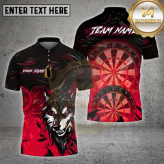 Maxcorners Darts Shirts Wolf Green Smoke Design Multi Options Personalized Name, Team Name 3D Shirt