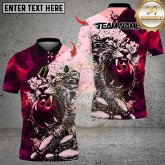 Maxcorners Bowling Brave Tiger Multicolor Customized Name Team Name 3D Shirts