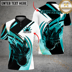 Maxcorners Bowling Royal Black Flame Multicolor Customized Name, Team Name 3D Shirts