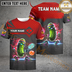 Maxcorners Pickleball Funny Paddle Custom Name & Team 3D Shirt (4 Colors)