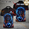 Maxcorners Electric Lion Golf Polo Customized Name, Team Name 3D Shirts (4 Colors)