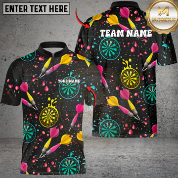 Maxcorners Darts Funny Colorful Donuts Personalized Name 3D Unisex Shirt