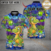 Maxcorners Golf Graffiti Cute Dinosaur Personalized Name, Team Name 3D Shirt (4 Colors)