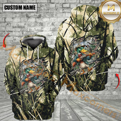 Maxcorners America Mallard Duck Hunting Camo All Over Print Shirt Best Gift For Hunter