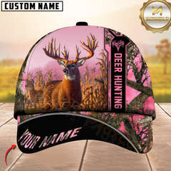 Maxcorners Hunting Deer Camouflage Multicolor Personalized Name 3D Cap